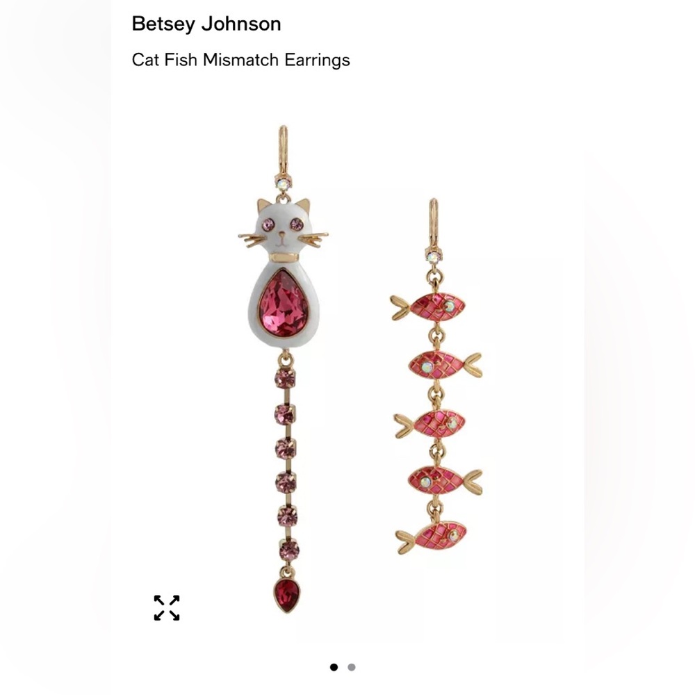 NEW Betsey Johnson Pink and Gold Cat Fish Earrings